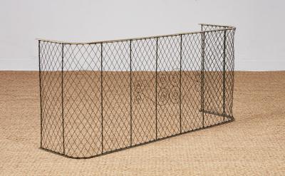 Large Brass and Iron Scroll Decorated Nursery Guard 53 wide