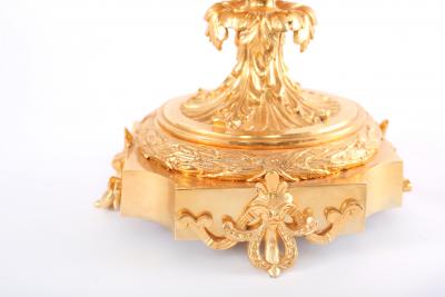 Large Bronze Mounted Porcelain Footed Centerpiece
