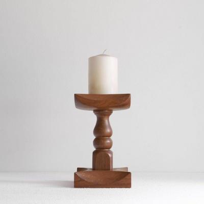 Large Brutalist Candle Holder in Solid Oak