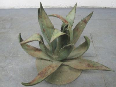 Large Brutalist Iron Cactus Sculpture