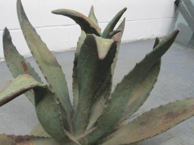 Large Brutalist Iron Cactus Sculpture