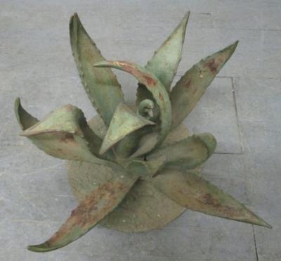 Large Brutalist Iron Cactus Sculpture