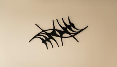 Large Brutalist Wall Sculpture in Lacquered Iron 1970s
