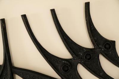 Large Brutalist Wall Sculpture in Lacquered Iron 1970s