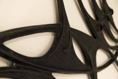 Large Brutalist Wall Sculpture in Lacquered Iron 1970s