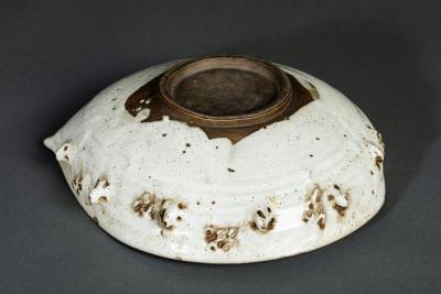 Large Ceramic Mingei Dish in the form of an Abalone Shell