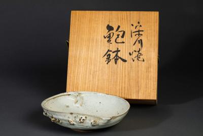 Large Ceramic Mingei Dish in the form of an Abalone Shell