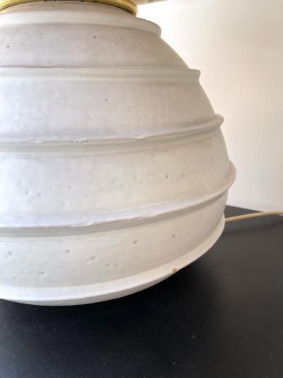 Large Ceramic and Brass Lamp Italy 1970s