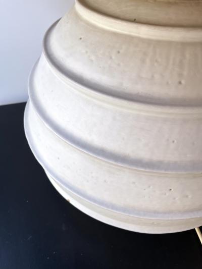 Large Ceramic and Brass Lamp Italy 1970s