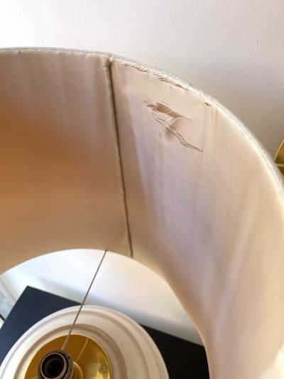 Large Ceramic and Brass Lamp Italy 1970s