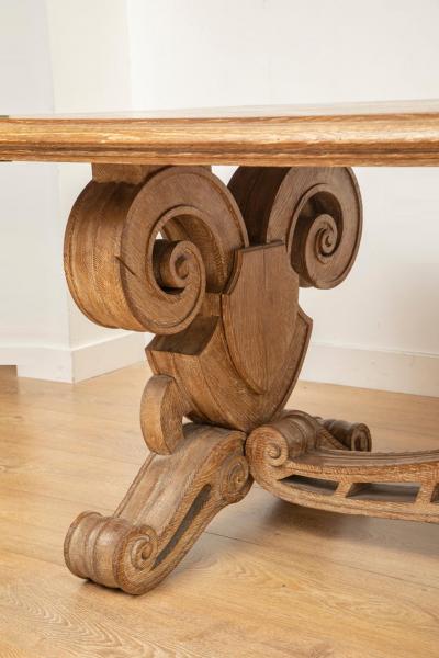 Large Ceruse Oak Dining or Library Table France 1940s
