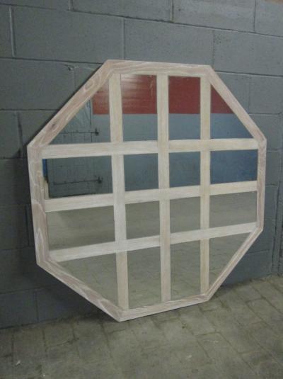 Large Cerused Oak Octagonal Mirror