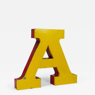 Large Channel Letter A Circus Lettering Advertising Sign from the the 1960s