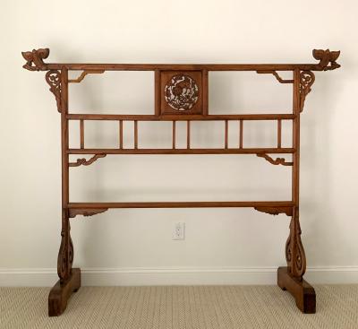 Large Chinese Carved Wood Robe Rack