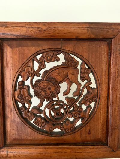 Large Chinese Carved Wood Robe Rack