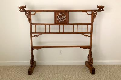 Large Chinese Carved Wood Robe Rack