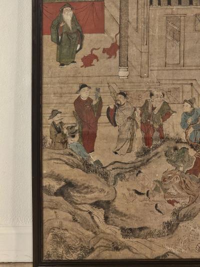 Large Chinese Painted Paper Panel circa 1900