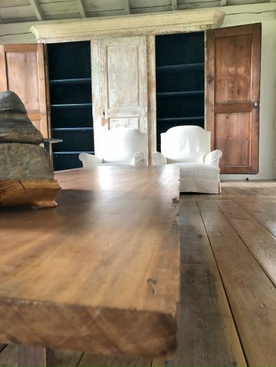 Large Coffee Table Made With 18th Century Wooden Slab
