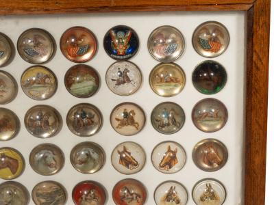 Large Collection of 571 Antique American and English Bridle Rosettes