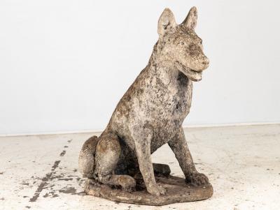 Large Concrete Shepherd Dog Garden Ornament English mid 20th Century