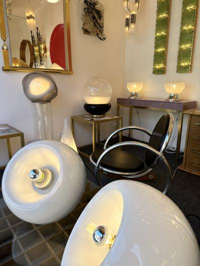 Large Contemporary Brass Murano Glass and Ceramic Lamp Italy