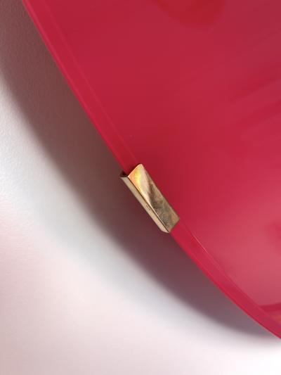 Large Contemporary Curve Concave Pink Mat Mirror Italy