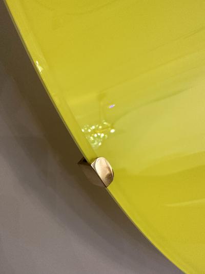 Large Contemporary Curve Concave Yellow Mirror Italy