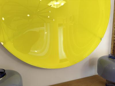 Large Contemporary Curve Concave Yellow Mirror Italy