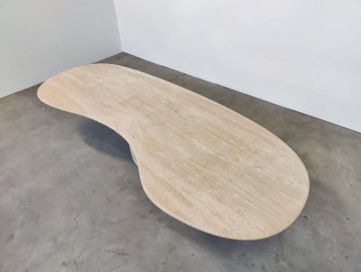 Large Contemporary Italian Travertine Dining Table