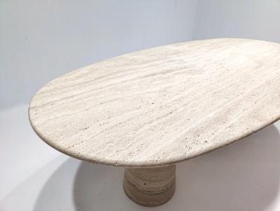 Large Contemporary Modern Travertine Dining Table