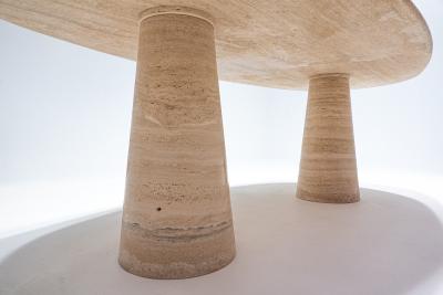 Large Contemporary Modern Travertine Dining Table