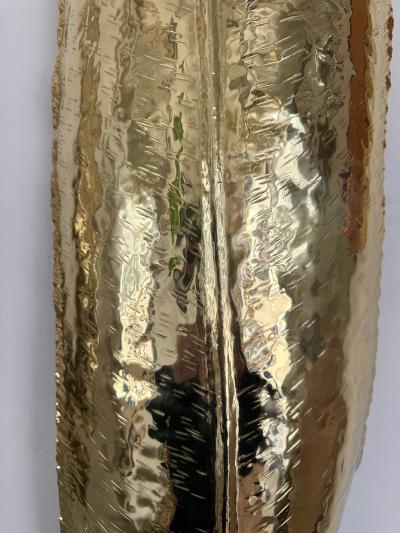 Large Contemporary Pair of Brass Palm Sconces Italy