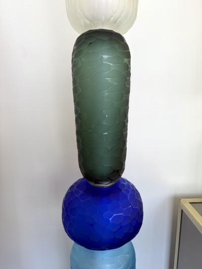 Large Contemporary Totem Murano Glass Floor Lamp by Studio AD Italy
