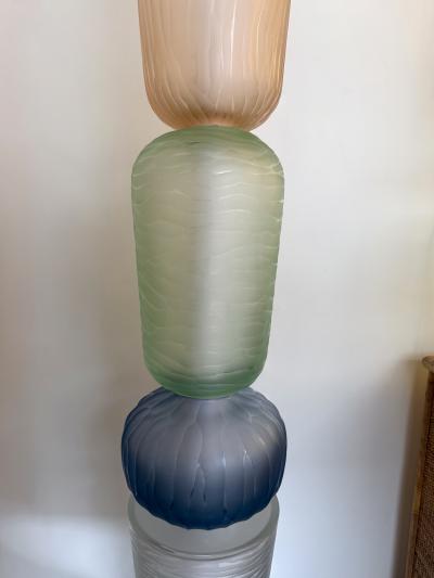 Large Contemporary Totem Murano Glass Floor Lamp by Studio AD Italy