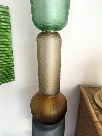 Large Contemporary Totem Murano Glass Floor Lamp by Studio AD Italy