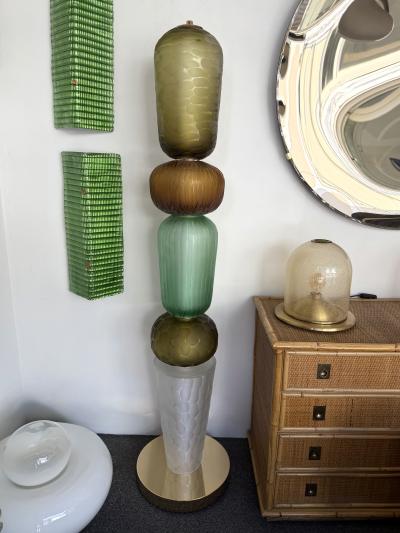 Large Contemporary Totem Murano Glass Floor Lamp by Studio AD Italy