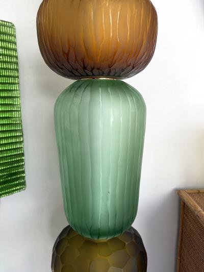 Large Contemporary Totem Murano Glass Floor Lamp by Studio AD Italy