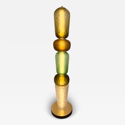 Large Contemporary Totem Murano Glass Floor Lamp by Studio AD Italy