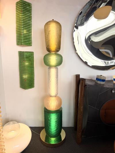 Large Contemporary Totem Murano Glass Floor Lamp by Studio AD Italy