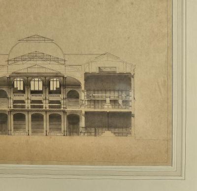 Large Continental Neoclassical Architectural Drawing