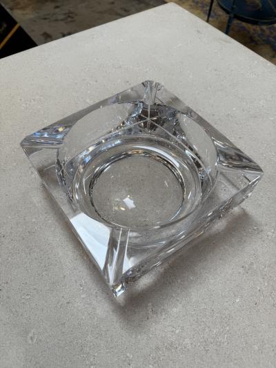 Large Crystal Ashtray Italy 1970s