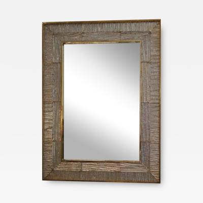 Large Crystal Murano Glass and Brass Mirror