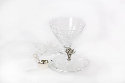 Large Cut Crystal Covered Punch Bowl Service 8 People