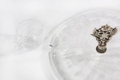 Large Cut Crystal Covered Punch Bowl Service 8 People