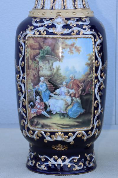 Large Decorative Floor Vases After Richard Klemm Dresden Made By Limoges