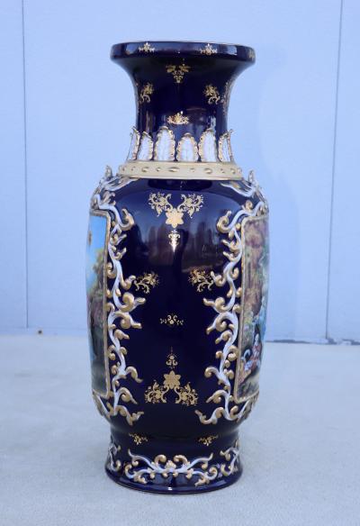 Large Decorative Floor Vases After Richard Klemm Dresden Made By Limoges