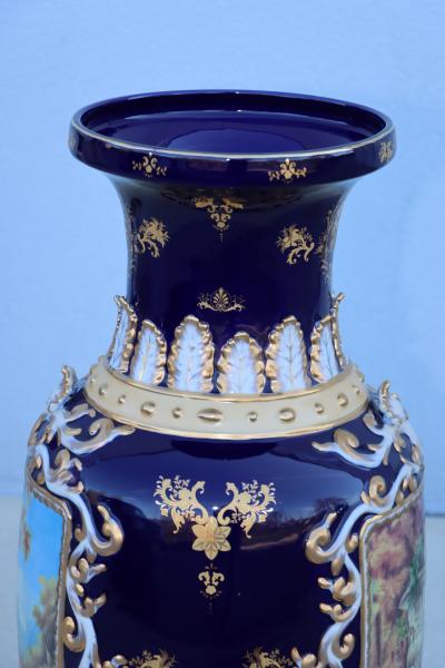 Large Decorative Floor Vases After Richard Klemm Dresden Made By Limoges
