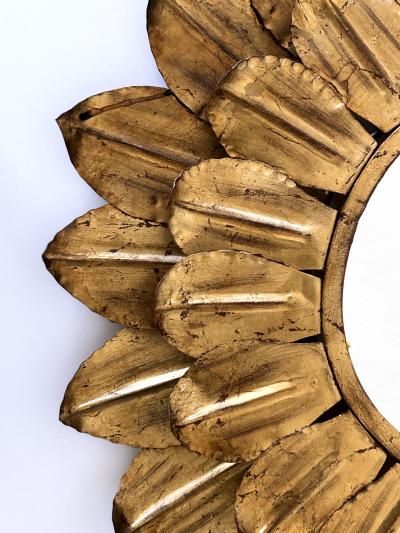 Large Decorative Mid Century Modern Sunflower Backlit Wall Mirror Germany 1960s