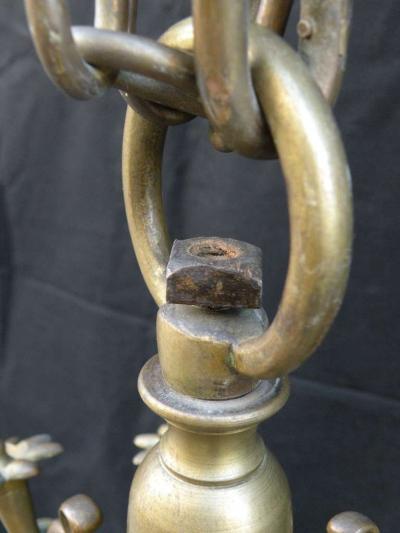 Large Dutch Baroque Style 18 Light Brass Chandelier