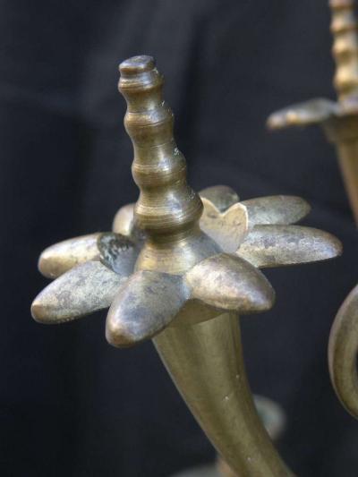 Large Dutch Baroque Style 18 Light Brass Chandelier